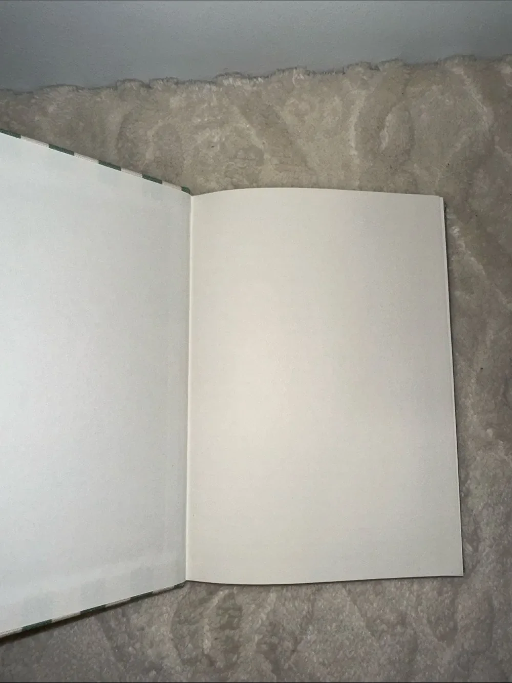 PS White Green Stripes Embroidered Pink Floral hard cover lined pages journal